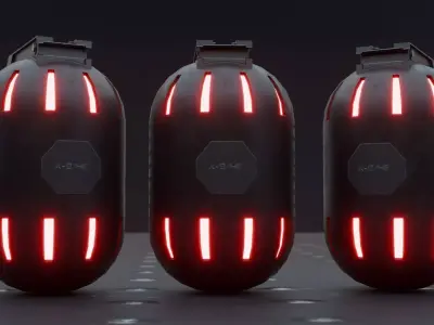 Sci-Fi Tactical Grenade - Game Ready Low-poly 3D model