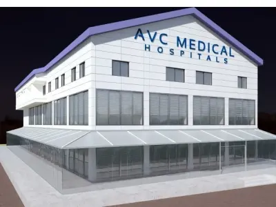 Hospital and Industrial Factory Building Exterior high quality 3D model