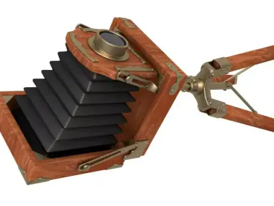 Antique Folding Camera 3D model