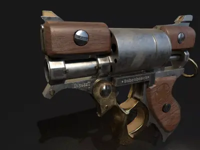 steampunk Gun 3D model shop