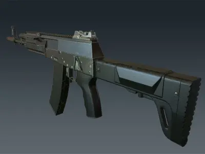 AK-12 game-ready PBR rifle Low-poly 3D model