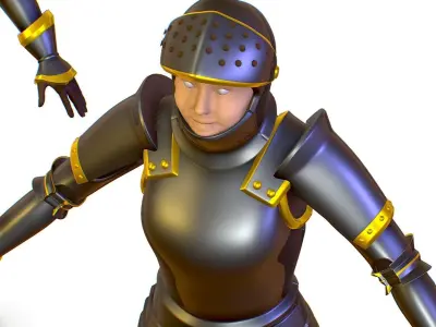 Subdivision 3D Women The Grey Knight Low-poly 3D model