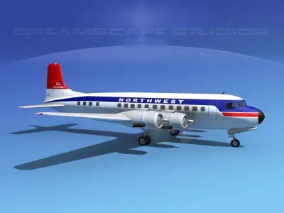 Douglas DC-6 Northwest Airlines 3D model
