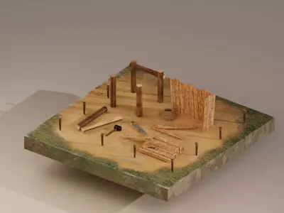  Building Foundation 2 Low-poly 3D model