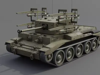 Cromwell V RP-3 Cruiser tank Low-poly 3D model