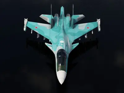 Sukhoi SU-34 Fullback Low-poly 3D model