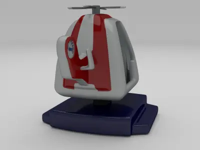 Ambulance Chopper Kiddie Ride Low-poly 3D model