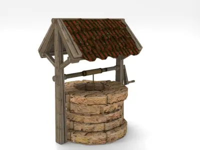 Old well Low-poly 3D model