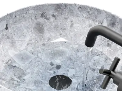 Ronda gray granite sink 3D model