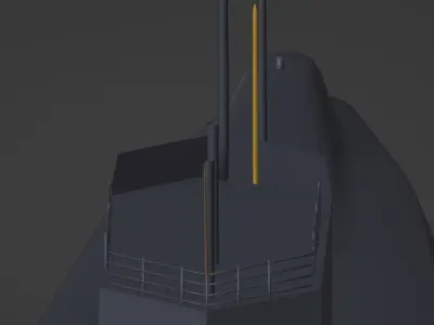 Low Poly Submarine Low-poly 3D model