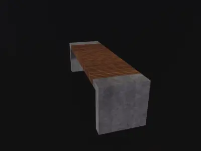 Modern Outdoor Bench 3D Model Low-poly 3D model buy