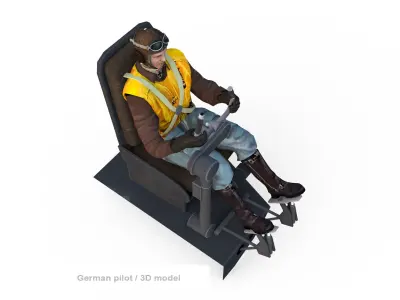 German bomber pilot ww2 3D model