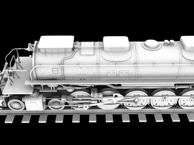 Realistic Train Locomotive 3D Model 3D model