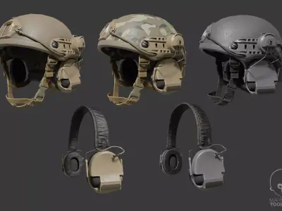Tactical helmet Ops-Core Low-poly 3D model