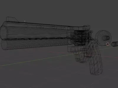 PSX Magnum - Low-Poly Retro Revolver Low-poly 3D model