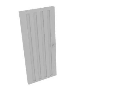  Wood Strip Door Low-poly 3D model