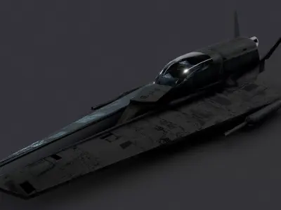 Futuristic Sci-Fi Air Force Airplane Space Ship 3D model
