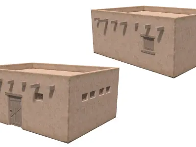 Lowpoly Ancient Desert Village Low-poly 3D model