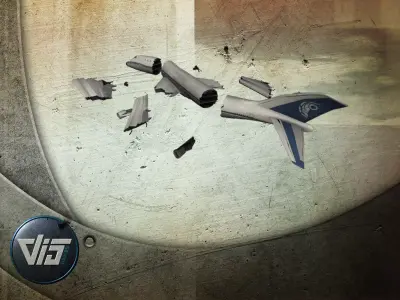 Crashes airplanes and helicopters Low-poly 3D model