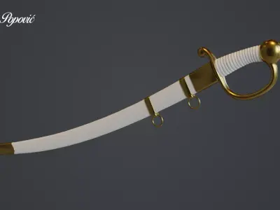 Sabre gold sword 3D model
