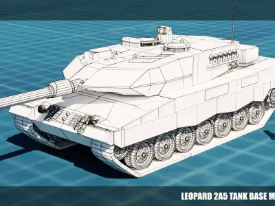 Leopard 2a5 TANK BASE MESH Low-poly 3D model