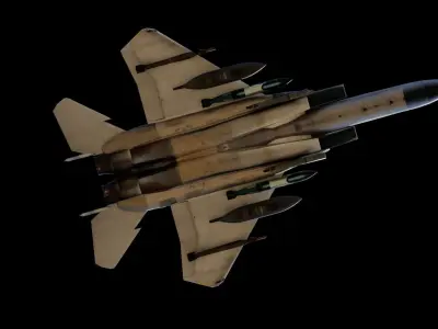 eagle-f15 fighter jet flying in air Low-poly 3D model
