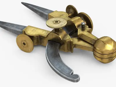 Vintage Dividers Drafting Compass 3D model