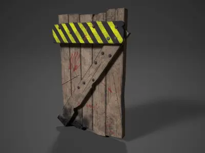 Shield for zombie games Low-poly 3D model