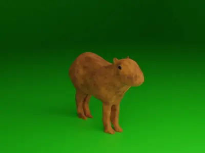 Capybara Low-poly 3D model
