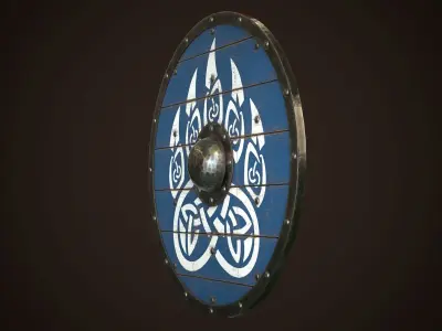 Viking Shield 05 Low-poly 3D model