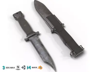 Us navy mk3 kabar Low-poly 3D model