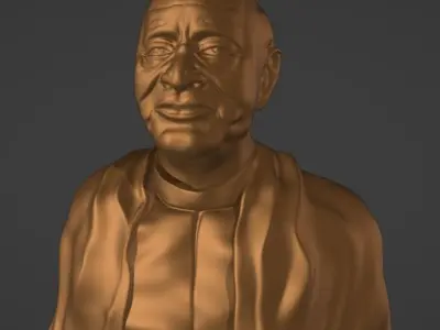 Statue of Unity or sardar patel Low-poly 3D model