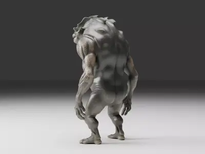  Muscular Alien Creature Drexon 3D Model Low-poly 3D model