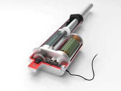 Linear Actuator cut Free 3D model