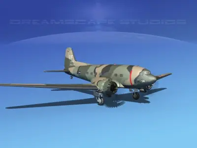 Douglas C-47 Dakota USAF V06 3D model