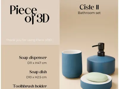 CISTE II - Bathroom set - ALINEA - 3 pieces Free 3D model