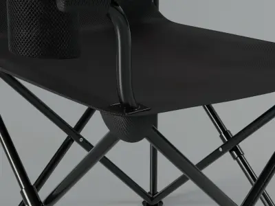Folding Polyester Portable Camping Chair Low-poly 3D model