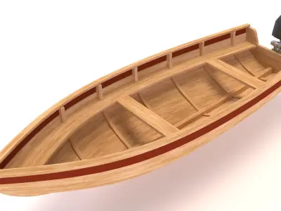 Fishing boat PBR Low-poly 3D model