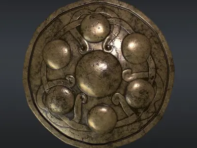 Shield Gallic Vercingetorix Free low-poly 3D model