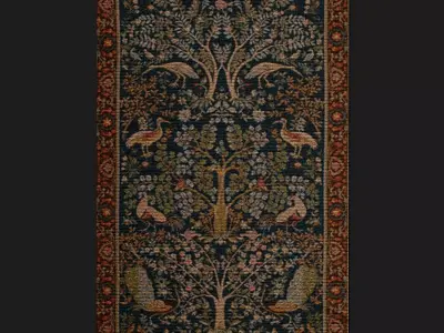 Medieval Birds Tapestry Low-poly 3D model