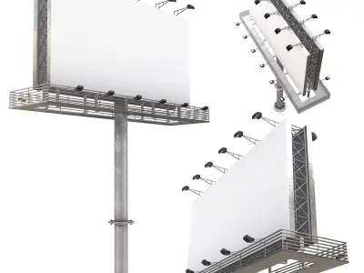 Street and Road Billboard Low-poly 3D model