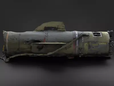 Destroyed OTR-21 SS-21 Scarab Tochka-U P2 Photoscan Game Ready Low-poly 3D model