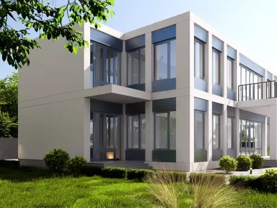 administrative building Low-poly 3D model