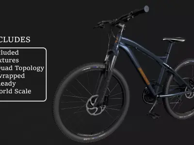 Mountain Cycle 3D Model Low Poly PBR Textured FBX Low-poly 3D model