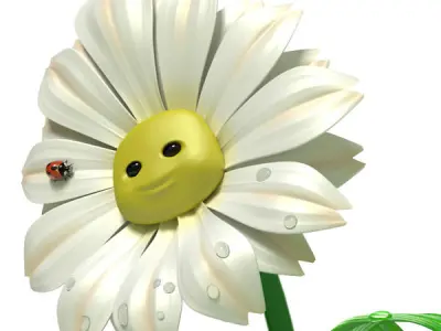 Cartoon Daisy 3D model