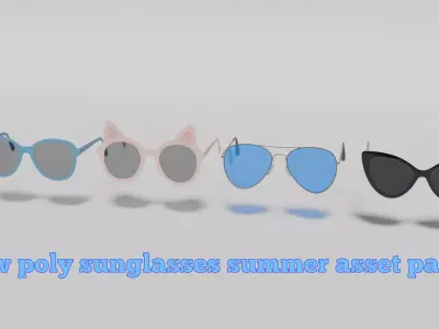 Low poly sunglasses summer asset part 4 Low-poly 3D model