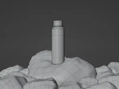 Tumbler Bottle Black Stainless Steel Low-poly 3D model