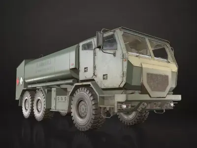 Military Truck V2 - Tanker Low-poly 3D model