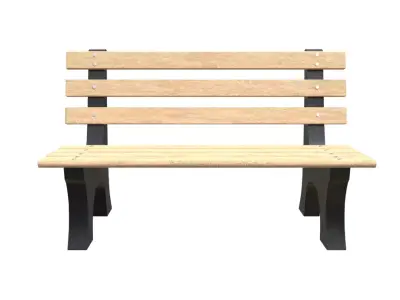 Bench10 park bench slats Low-poly 3D model