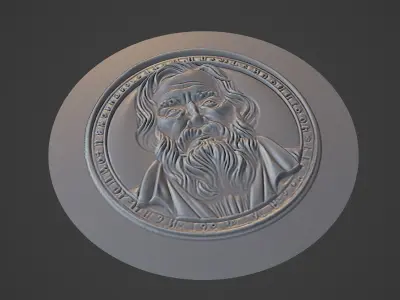 Galileo Galilei Medallion 3D print model